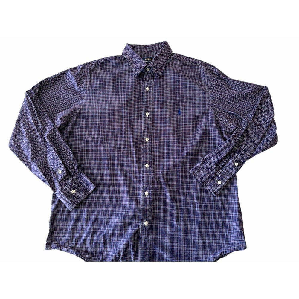 Polo Ralph‎ Lauren Classic Fit Plaid Button Down Shirt Men’s XL Cotton Stretch